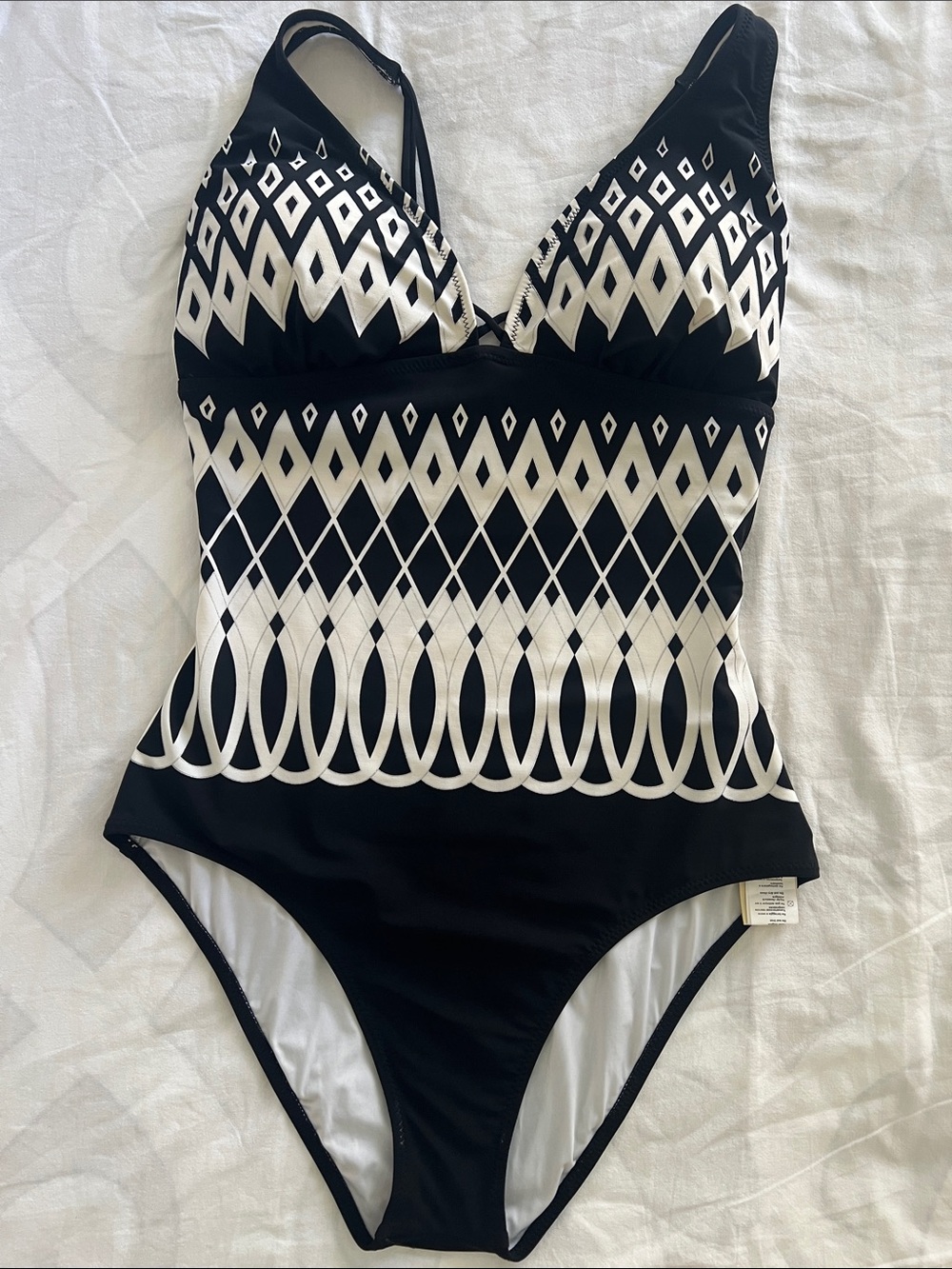 Made in Italy Black & White One Piece Swimsuit